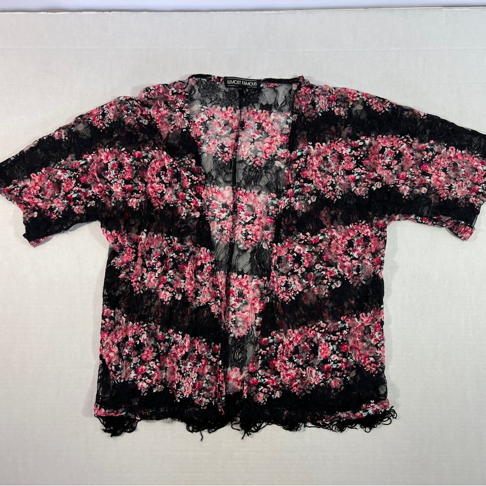 Almost Famous Floral Lace Boho Womens Cover Up Size M